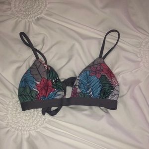 Tropical print bikini top